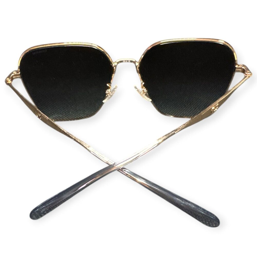 Coach Gold Sunglasses HC 7168‎ Shiny Rose Gold Metal Gray with Case Glam 145mm - Picture 8 of 11